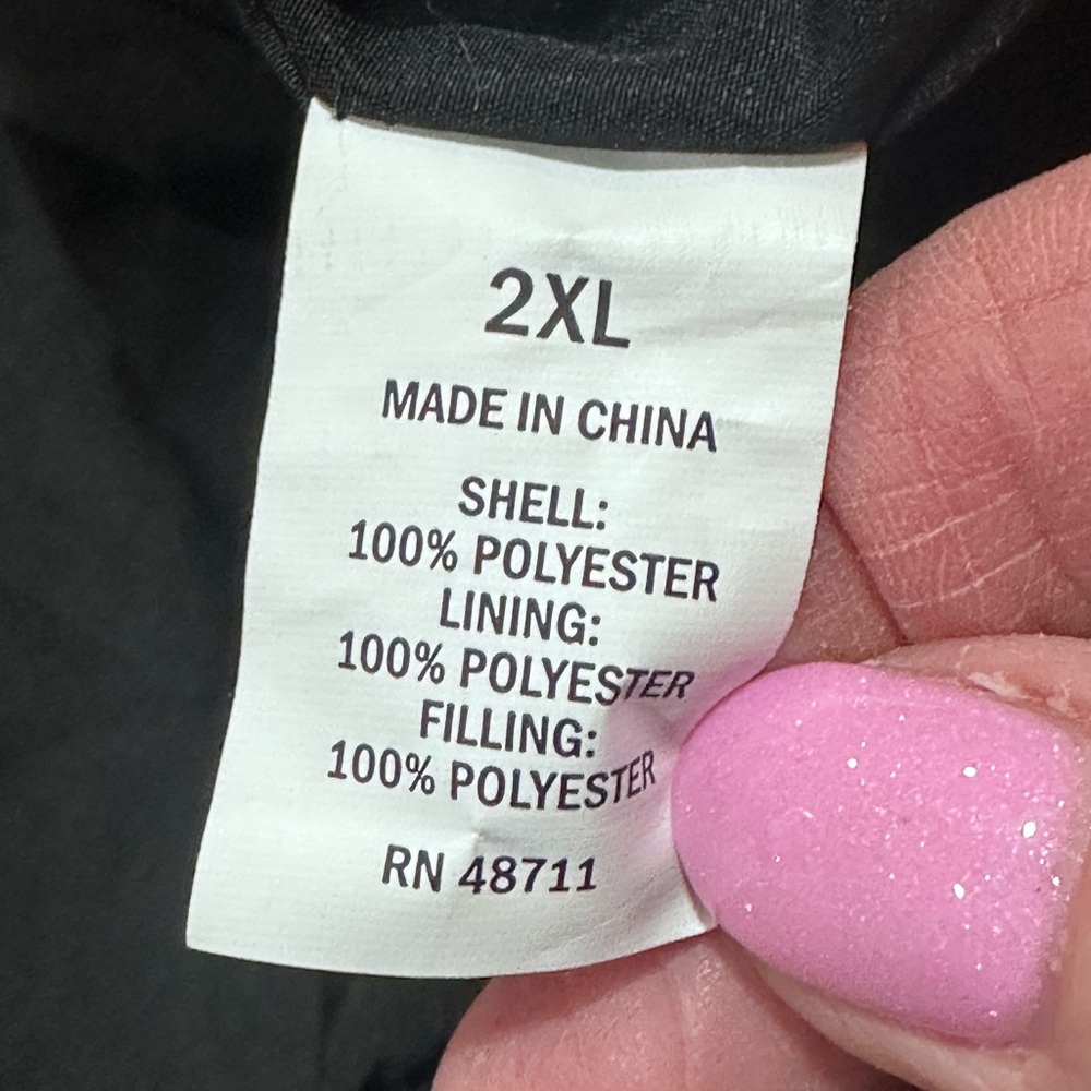 Edgar + Ash Black Hooded Vest‎ sz 2XL quilted puffer. Green lid bin - Picture 8 of 8